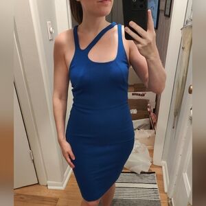 Halston blue cocktail dress